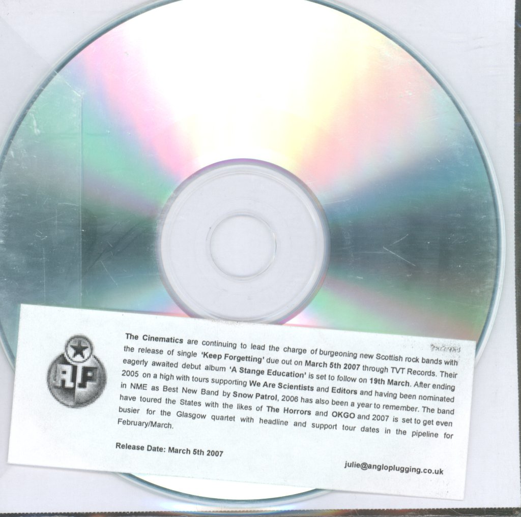 Cinematics - Keep Forgetting - Cdr