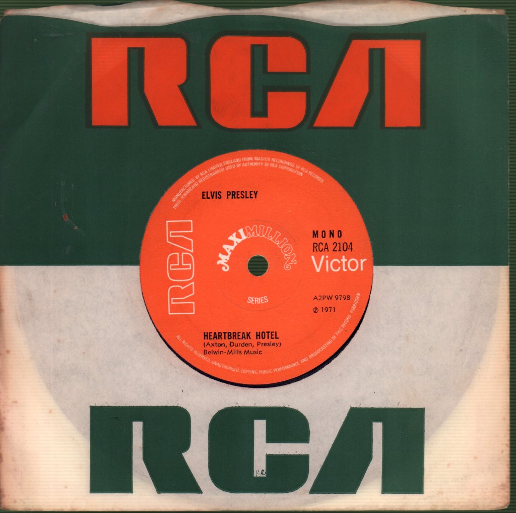 Elvis Presley - Heartbreak Hotel - 7 Inch