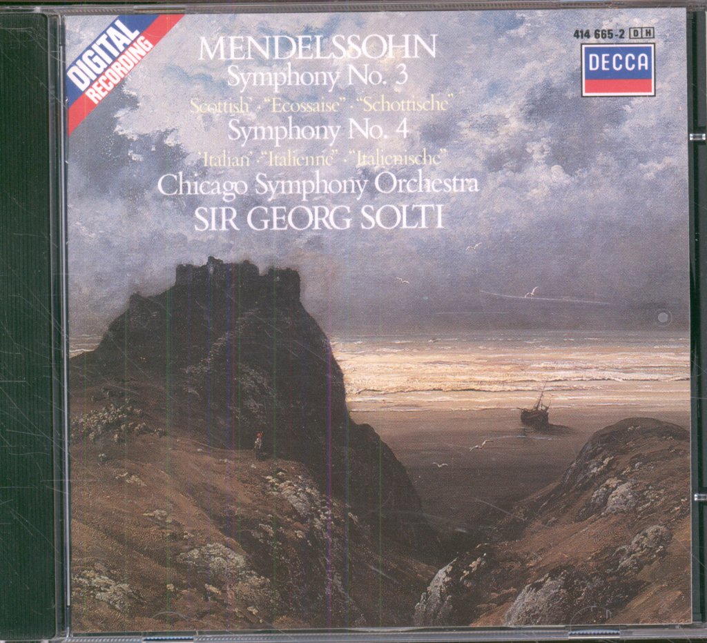 Chicago Symphony Orchestra, Sir Georg Solti - Mendelssohn - Symphony No. 3 / Symphony No. 4 - Cd