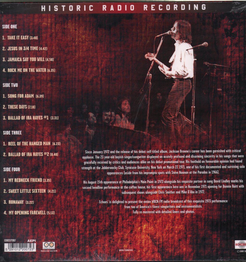 Jackson Browne And David Lindley - Live At The Main Point 15Th August 1973 - Double Lp