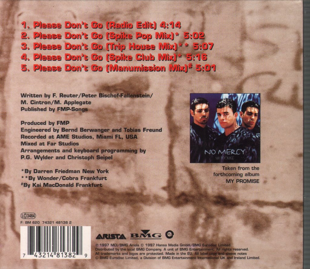 No Mercy - Please Don't Go - Cd
