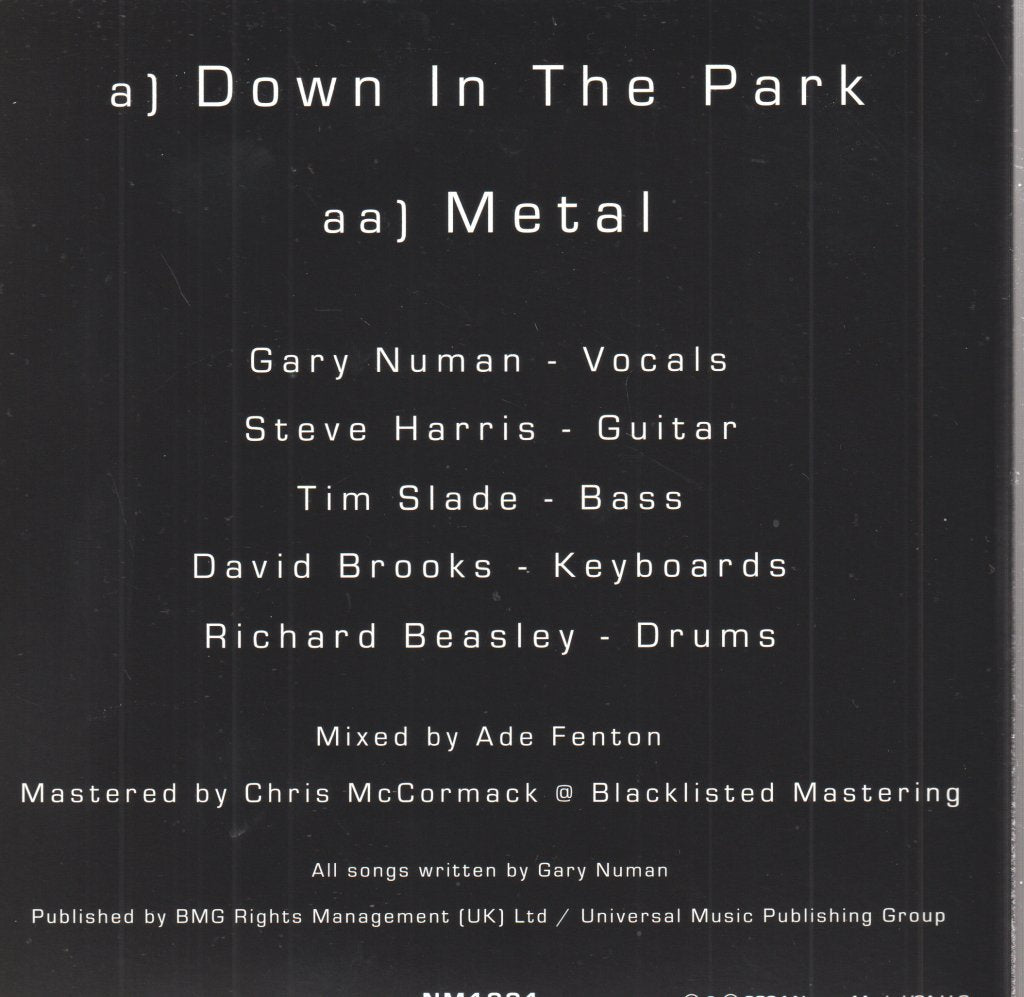 Gary Numan - Down In The Park / Metal (Recorded Live At The Roundhouse, London October 26, 2019) - 7 Inch