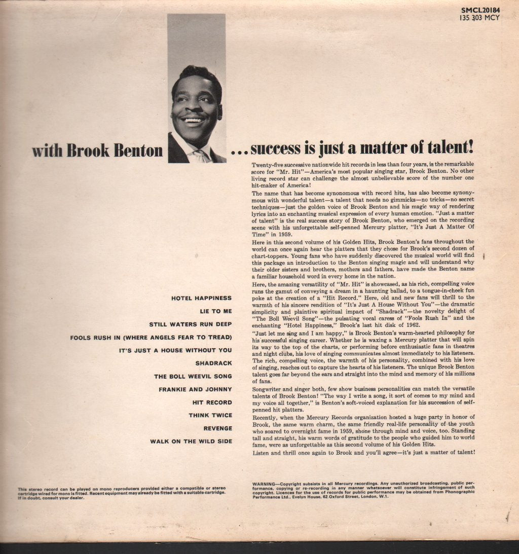 Brook Benton - Golden Hits Volume 2 - Lp