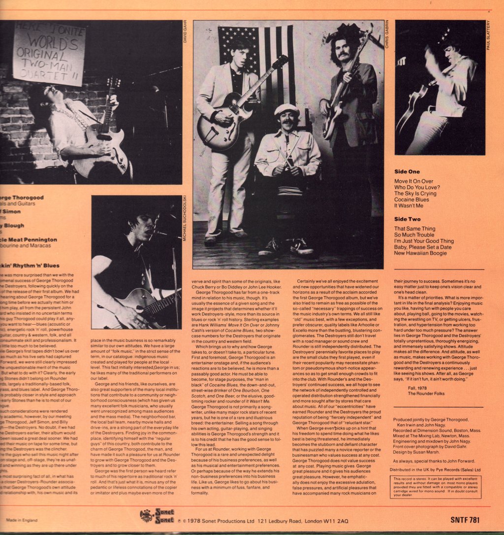 George Thorogood And The Destroyers - Move It On Over - Lp