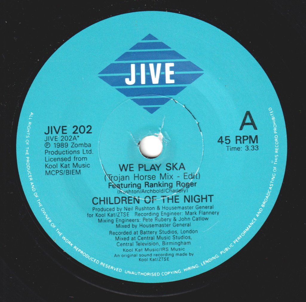 children of the night featuring ranking roger - We Play Ska - 7 Inch