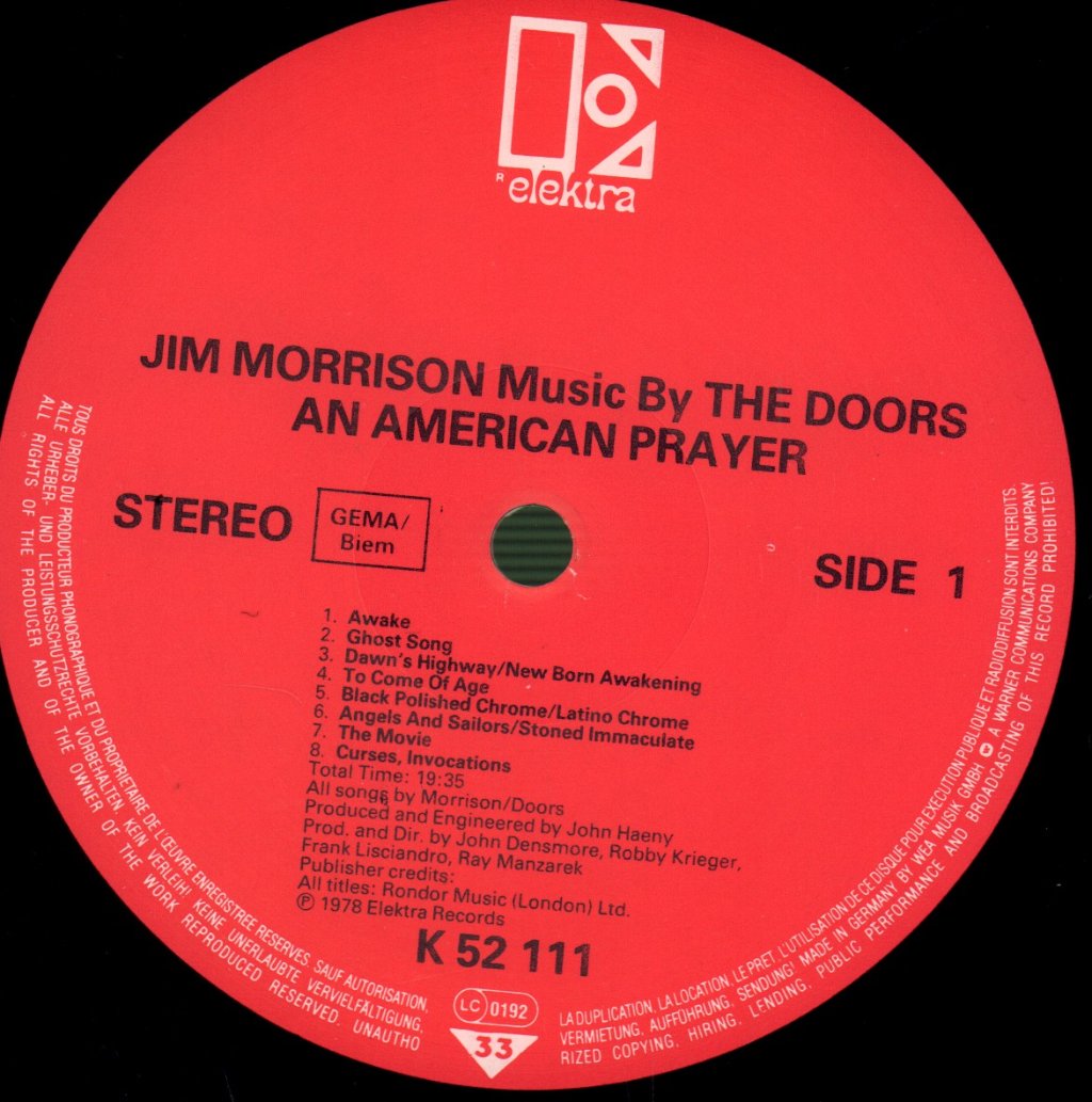Jim Morrison - An American Prayer - Lp