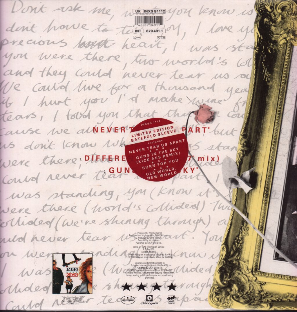 INXS - Never Tear Us Apart - 12 Inch