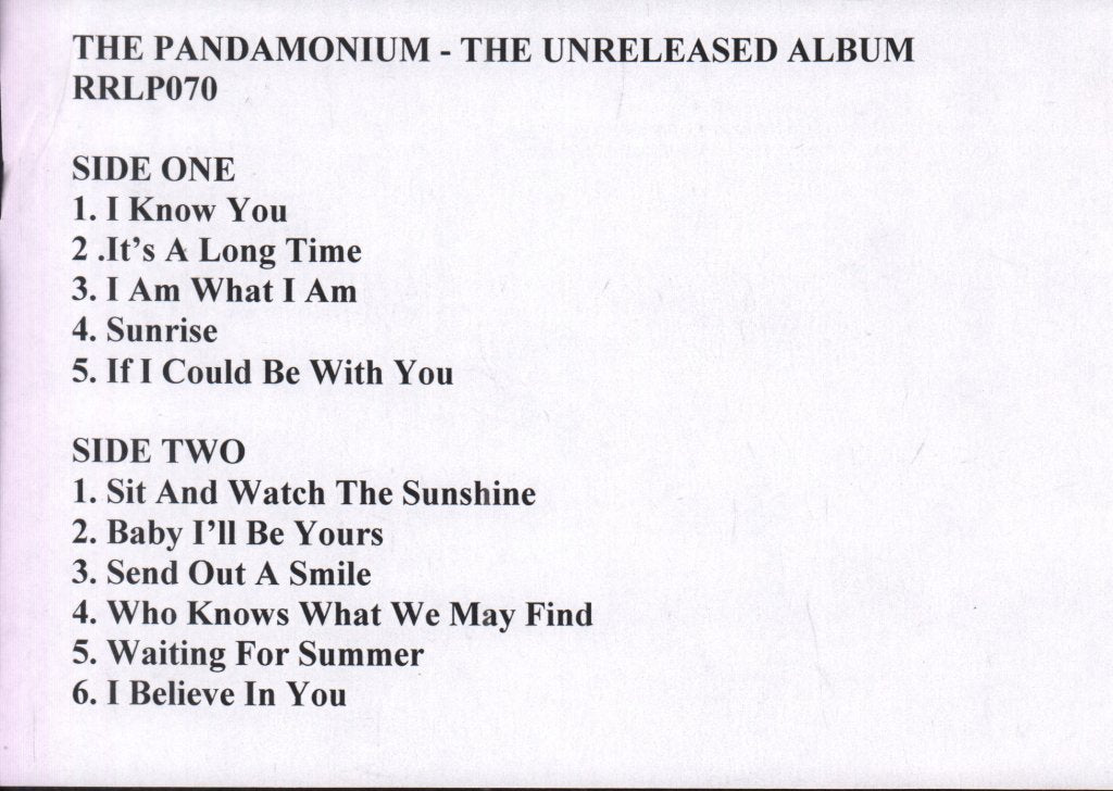 Pandamonium - Unreleased Album - Lp
