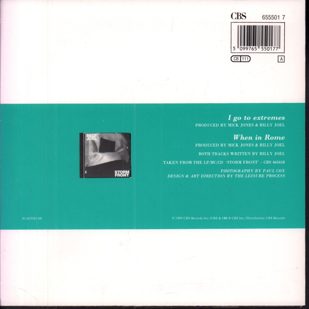 Billy Joel - I Go To Extremes - 7 Inch