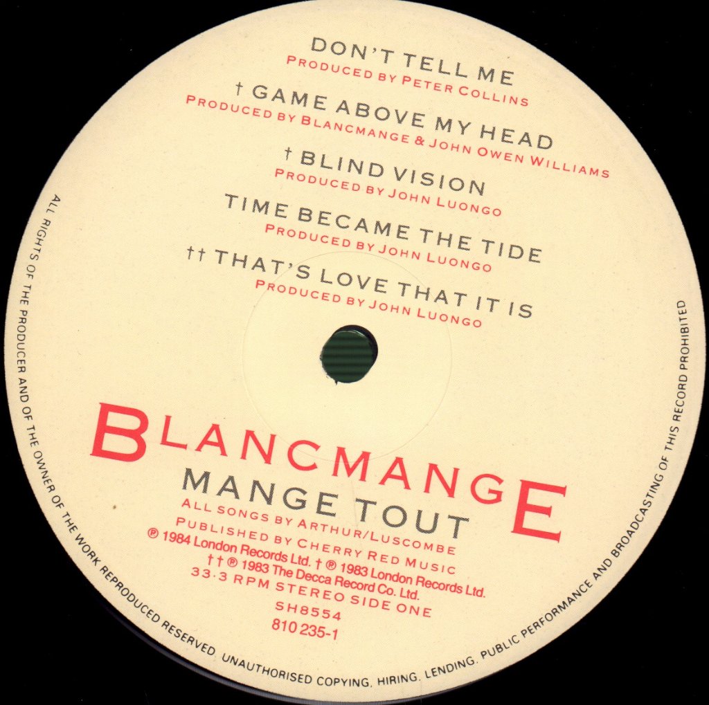Blancmange - Mange Tout - Lp