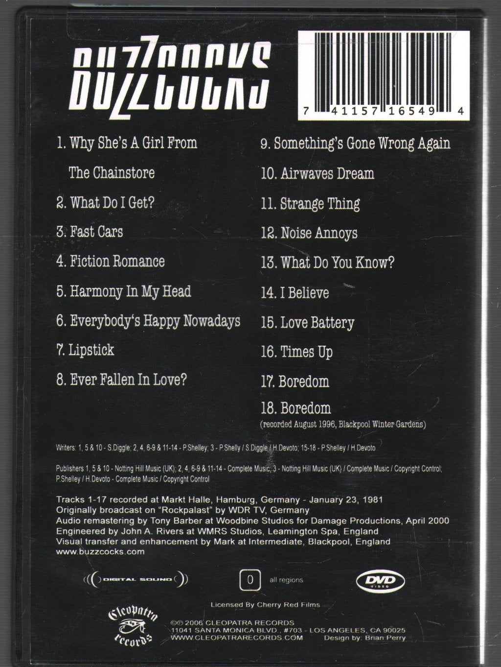 Buzzcocks - Hamburg '81 Auf Wiedersehen - Dvd