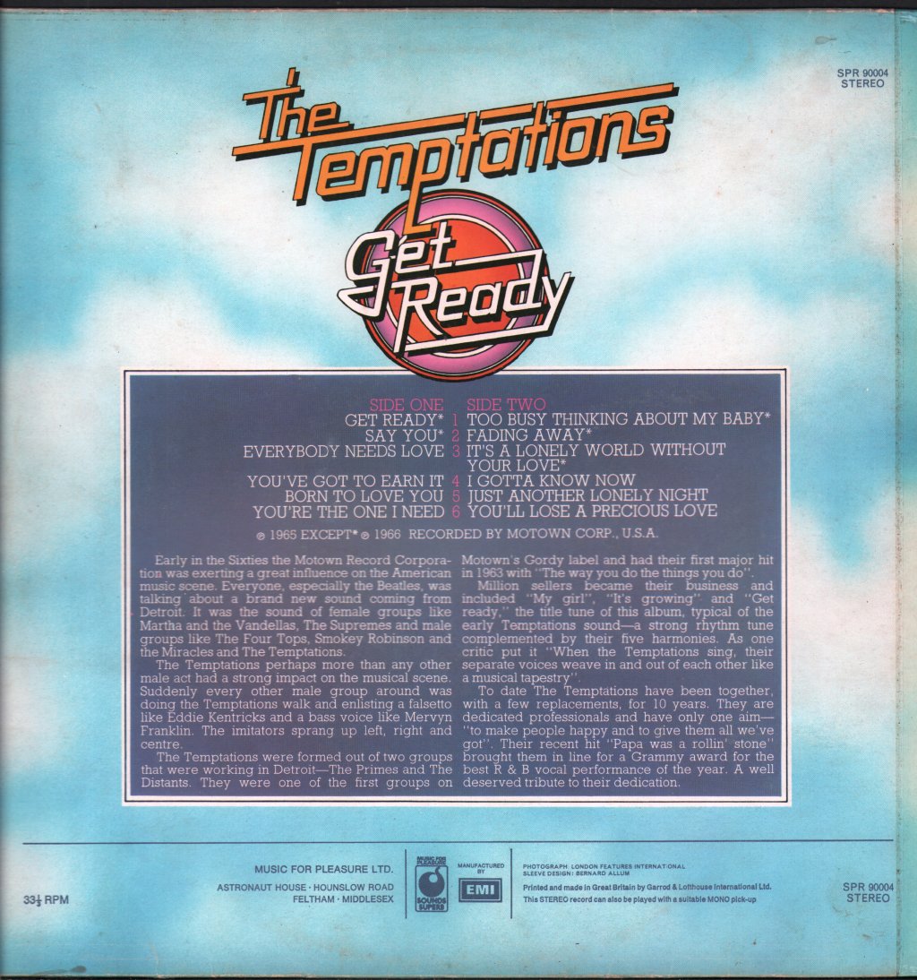 Temptations - Get Ready - Lp
