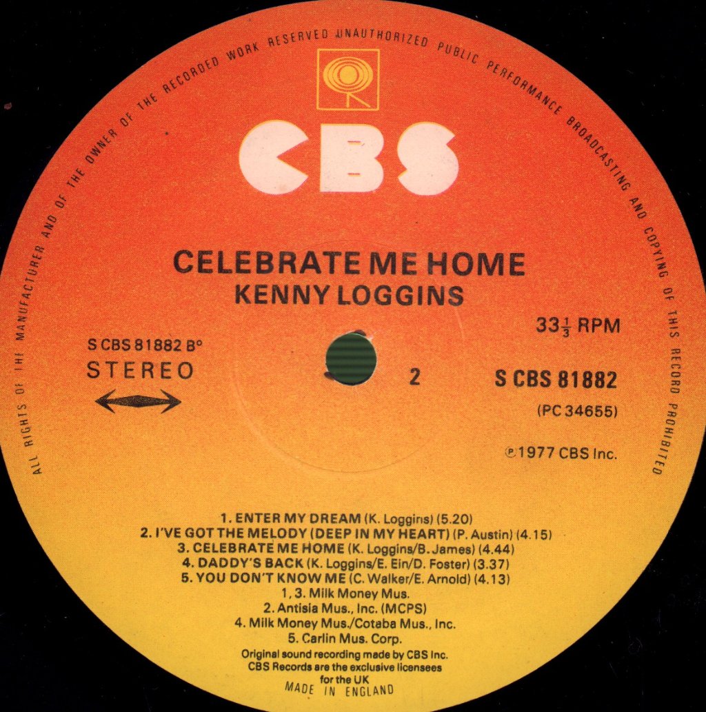 Kenny Loggins - Celebrate Me Home - Lp