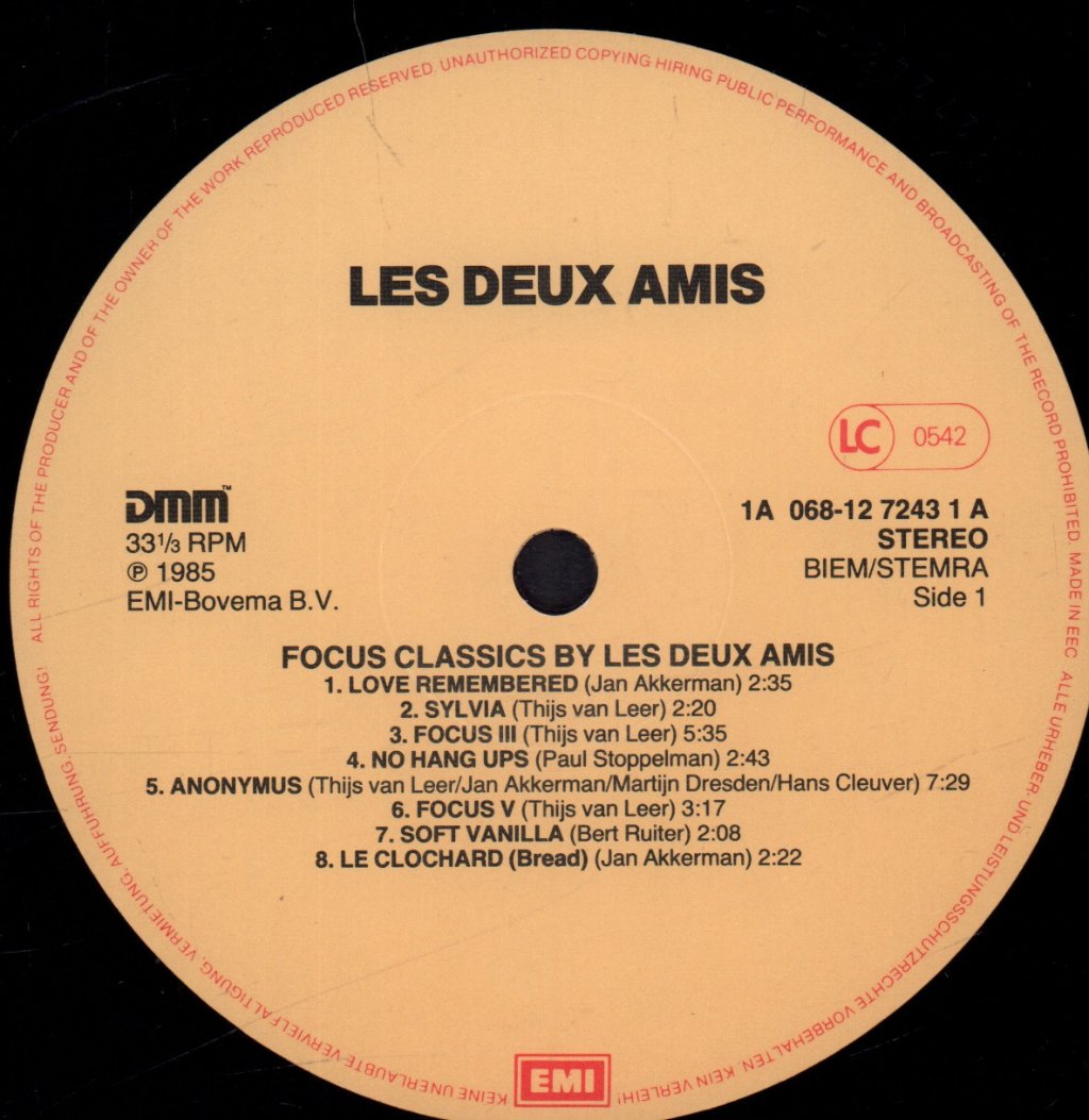 Les Deux Amis - Plays Focus Classics - Lp
