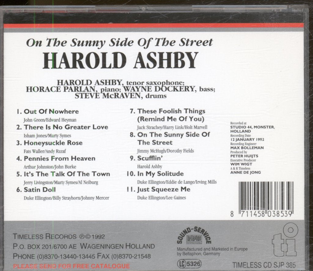 Harold Ashby - On The Sunny Side Of The Street - Cd