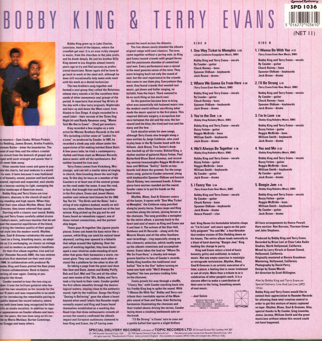 Bobby King And Terry Evans - Rhythm Blues Soul and Grooves - Lp