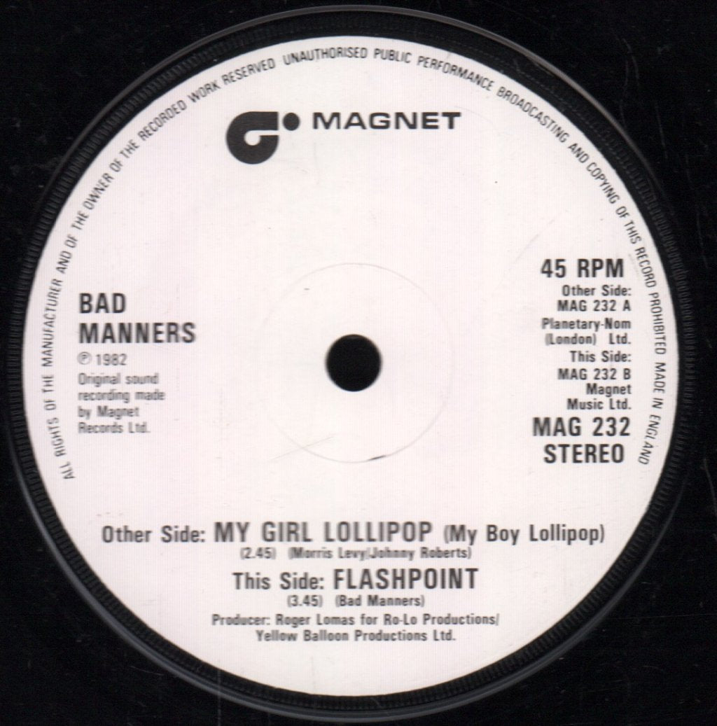 Bad Manners - My Girl Lollipop - 7 Inch