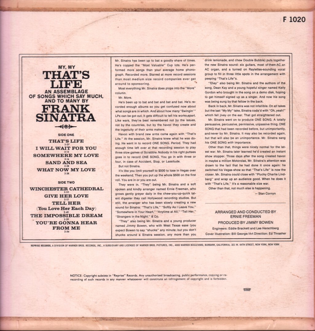 Frank Sinatra - That's Life - Lp