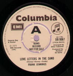 Frank Jennings - Love Letters In The Sand - 7 Inch