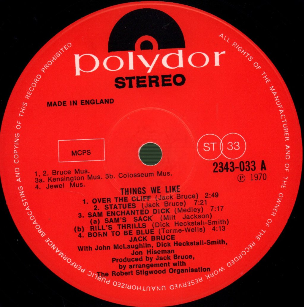 Jack Bruce - Things We Like - Lp