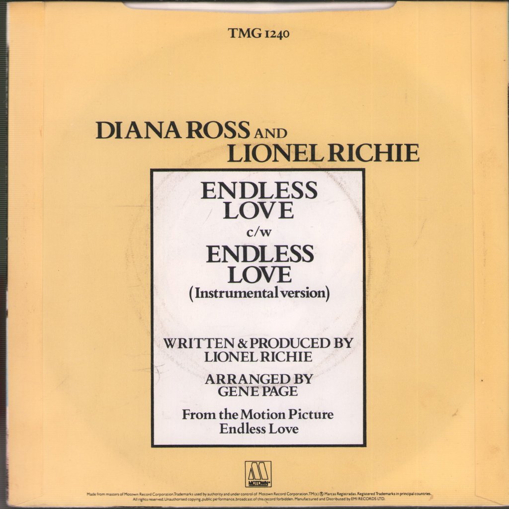 Diana Ross And Lionel Richie - Endless Love - 7 Inch