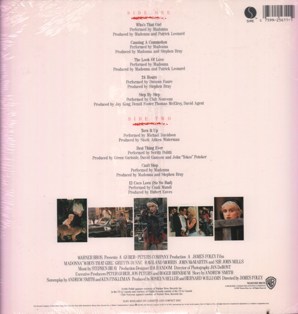 Madonna - Who's That Girl (Original Motion Picture Soundtrack) - Lp