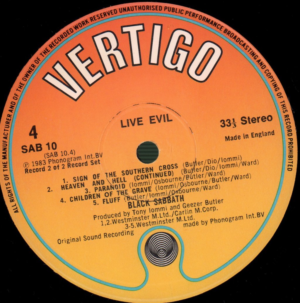 Black Sabbath - Live Evil - Double Lp