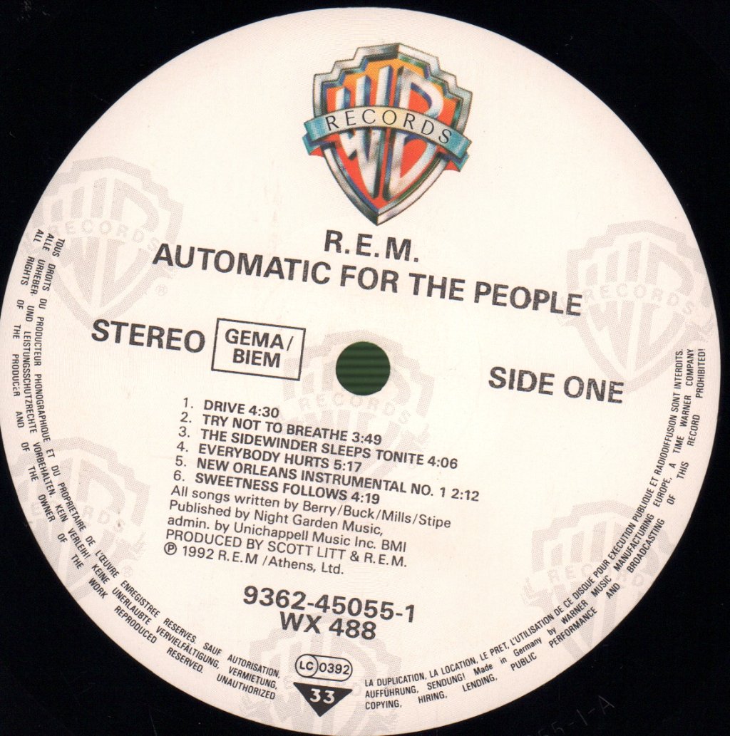 REM - Automatic For The People - Lp