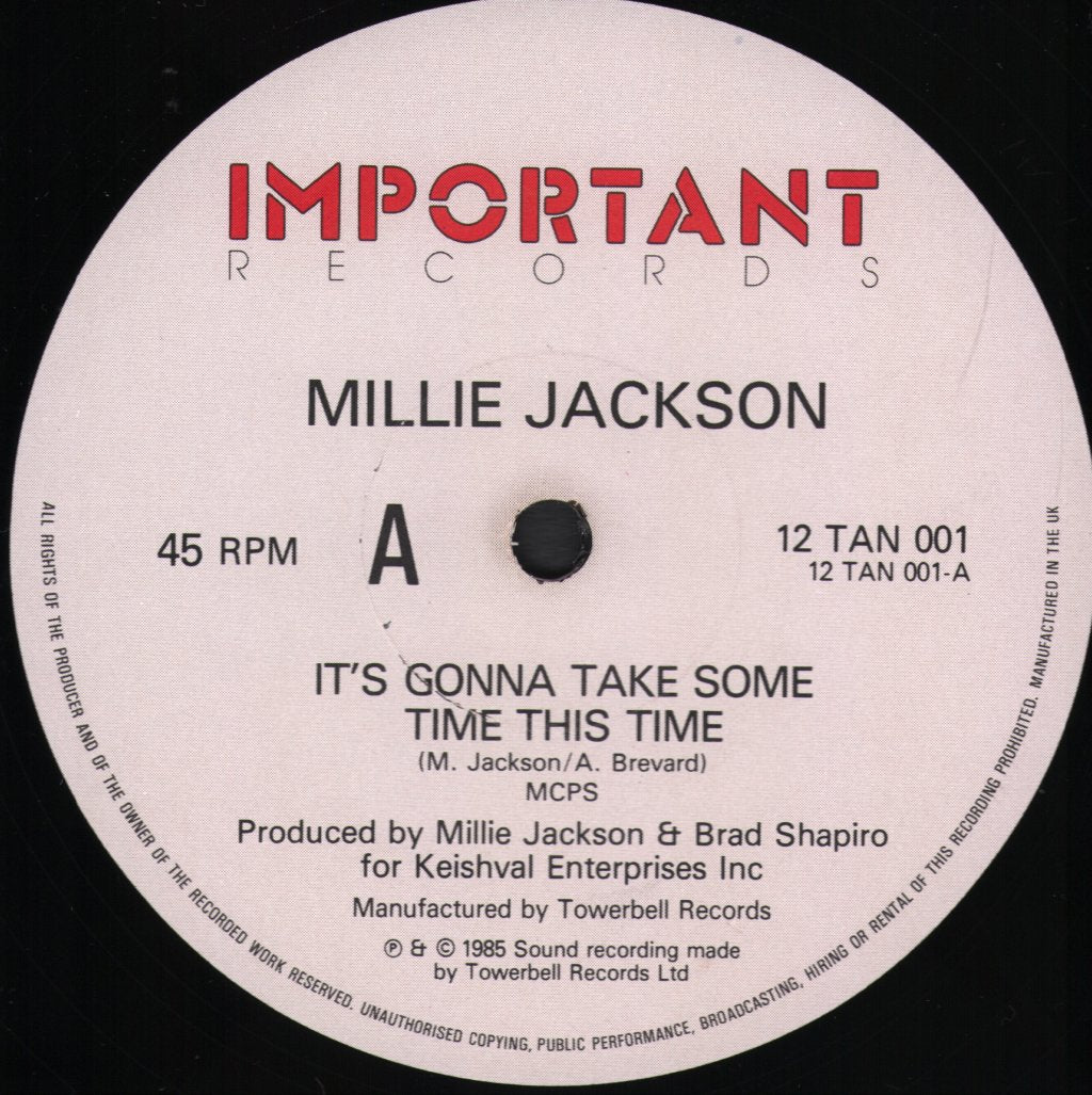 Millie Jackson - It's Gonna Take Some Time This Time / Kiss You All Over - 12 Inch