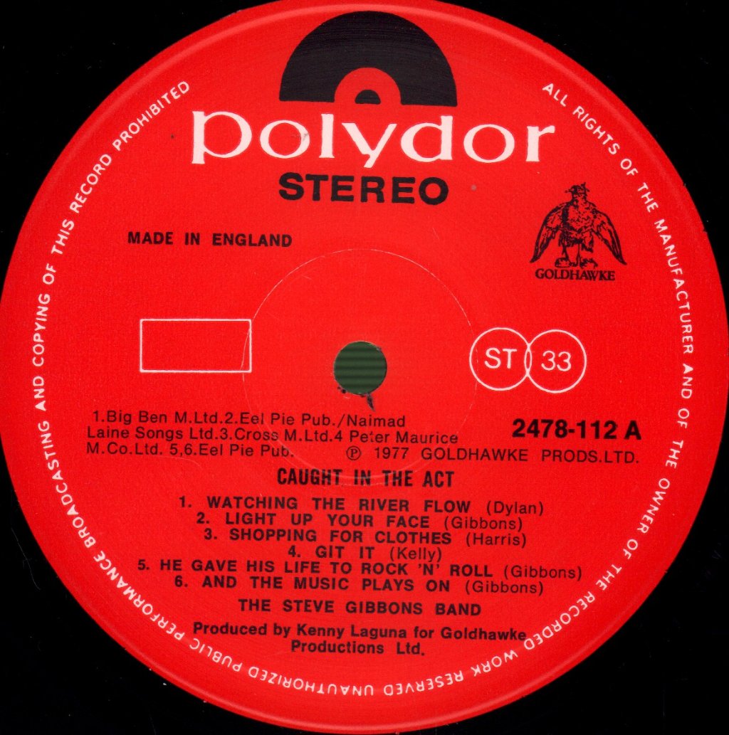 Steve Gibbons Band - Caught In The Act (Live) - Lp