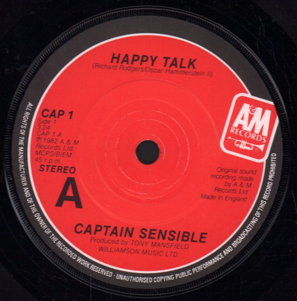Captain Sensible - Happy Talk - 7 Inch