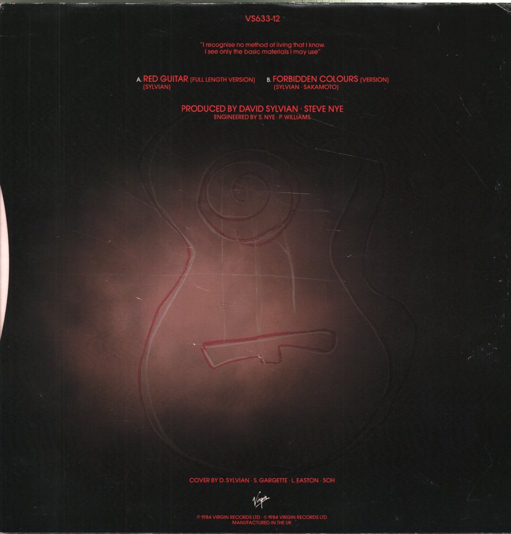 David Sylvian - Red Guitar - 12 Inch
