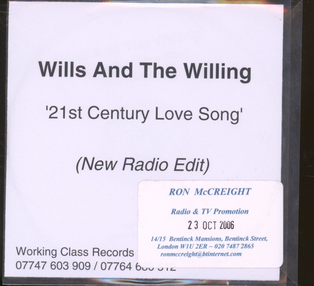 Wills And The Willing - 21st Century Love Song - Cdr
