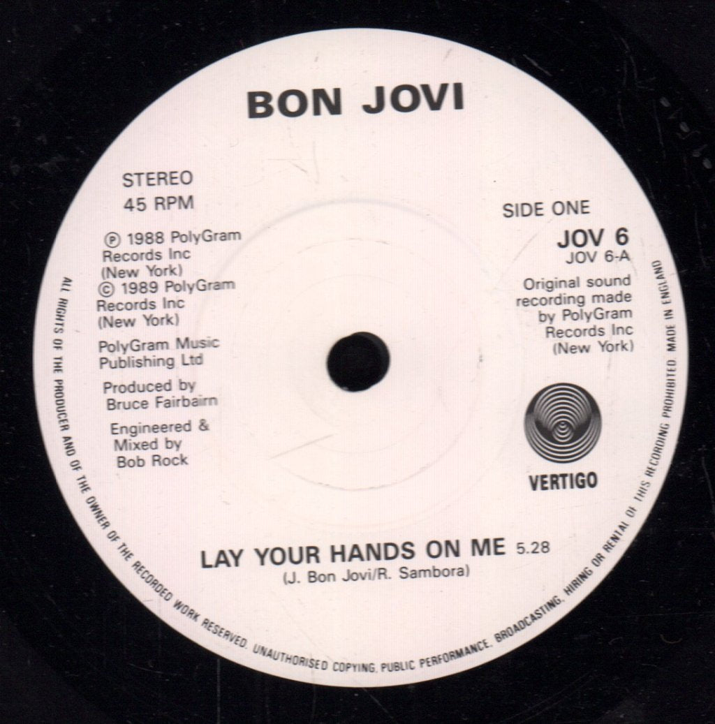 Bon Jovi - Lay Your Hands On Me - 7 Inch