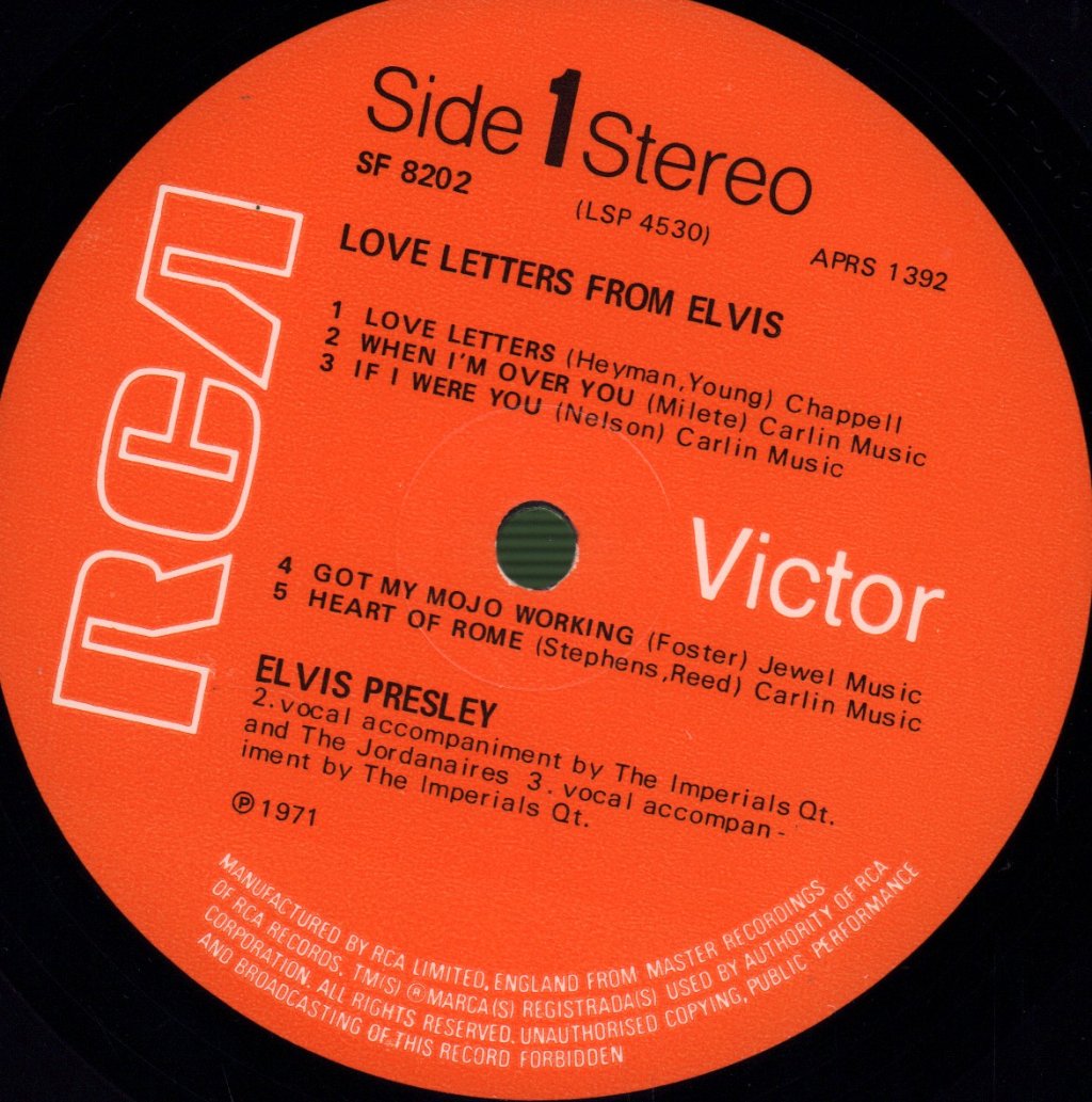 Elvis Presley - Love Letters From Elvis - Lp