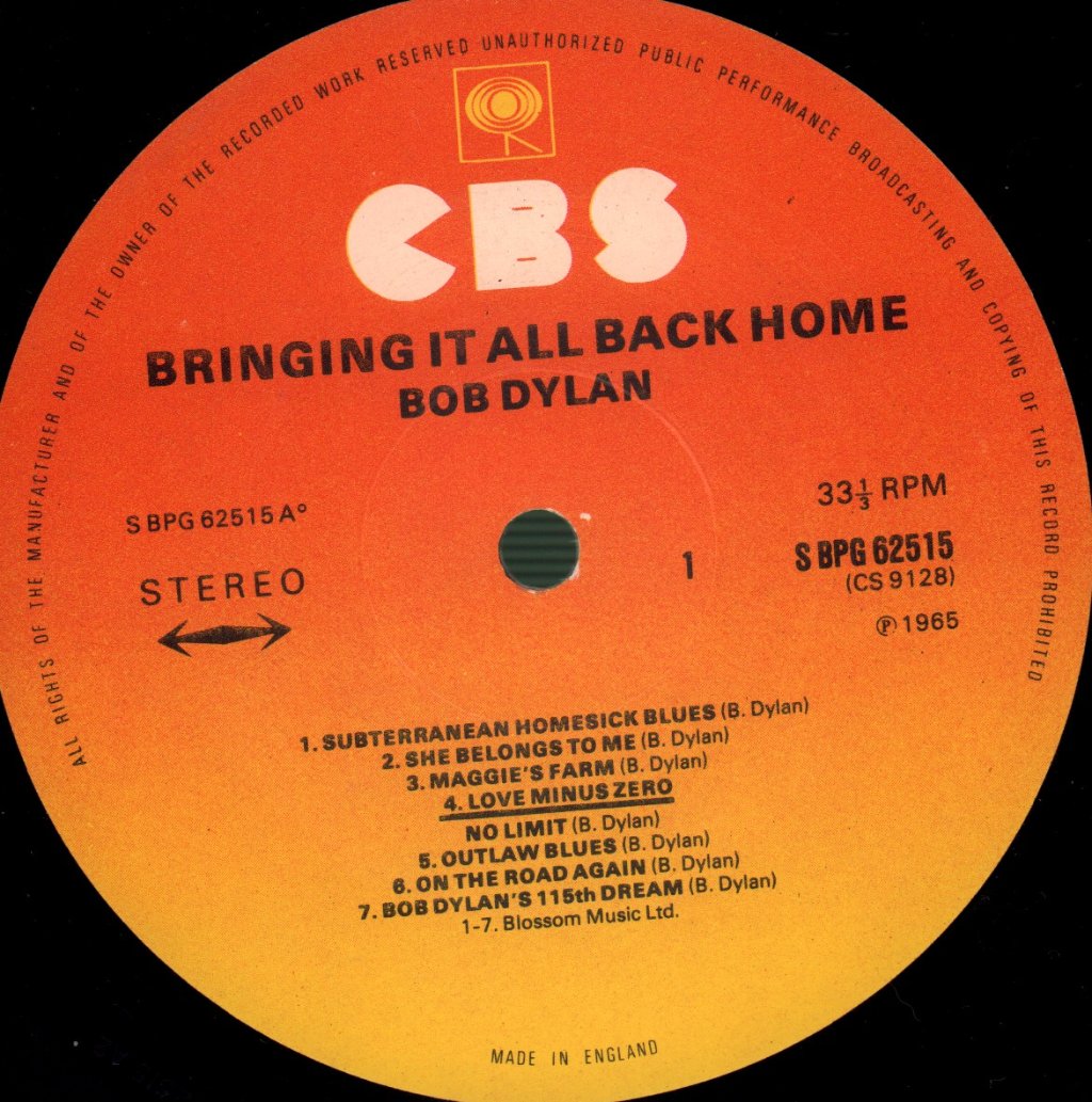 Bob Dylan - Bringing It All Back Home - Lp