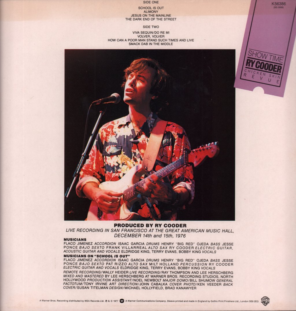 Ry Cooder - Show Time - Lp