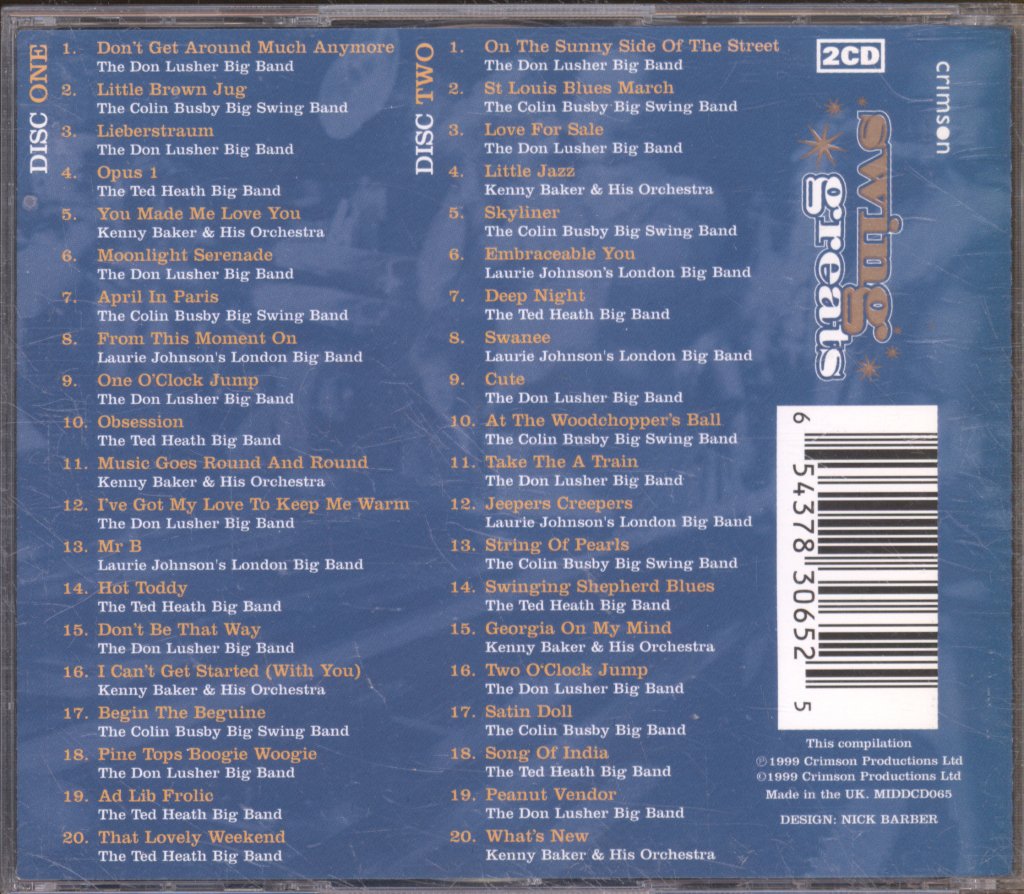 Various Artists - Swing Greats - 40 All Time Big Band Classics - Double Cd