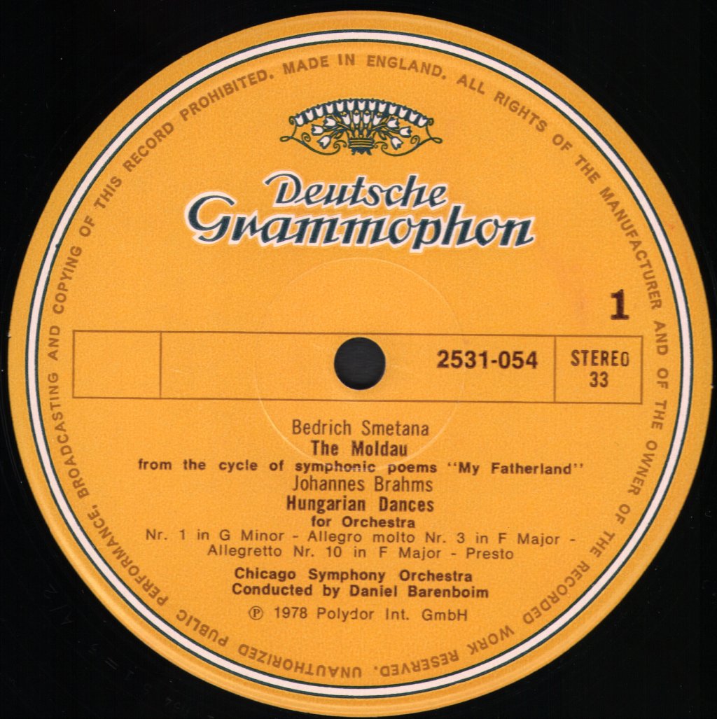 Daniel Barenboim / Chicago Symphony Orchestra - Moldau / Hungarian Dances / Les Préludes / Slavonic Dances - Lp