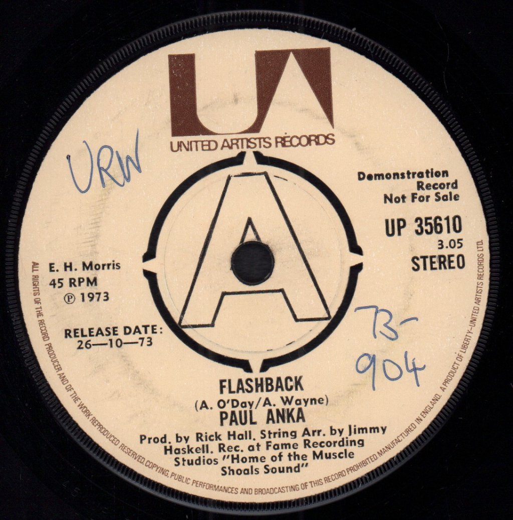 Paul Anka - Flashback - 7 Inch