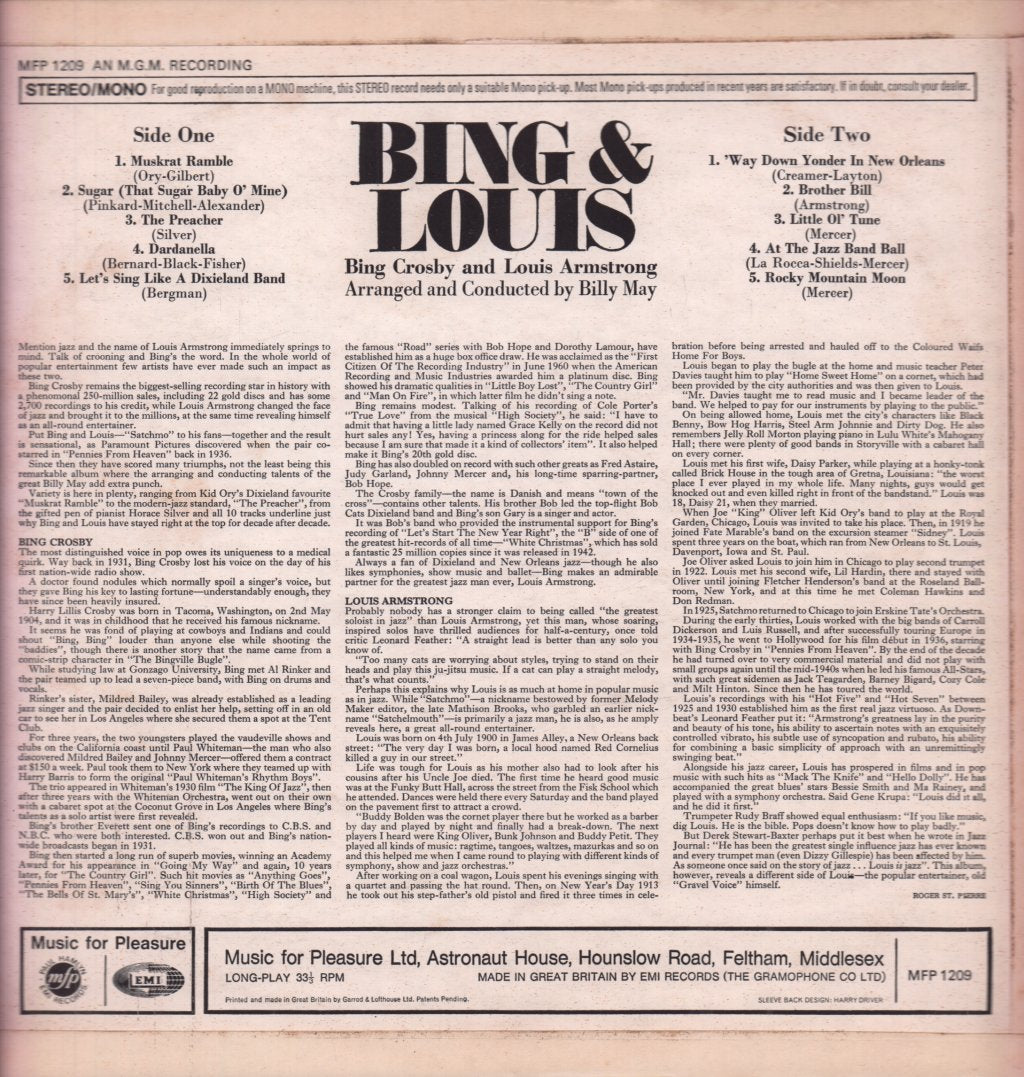Bing Crosby And Louis Armstrong - Bing And Louis - Lp