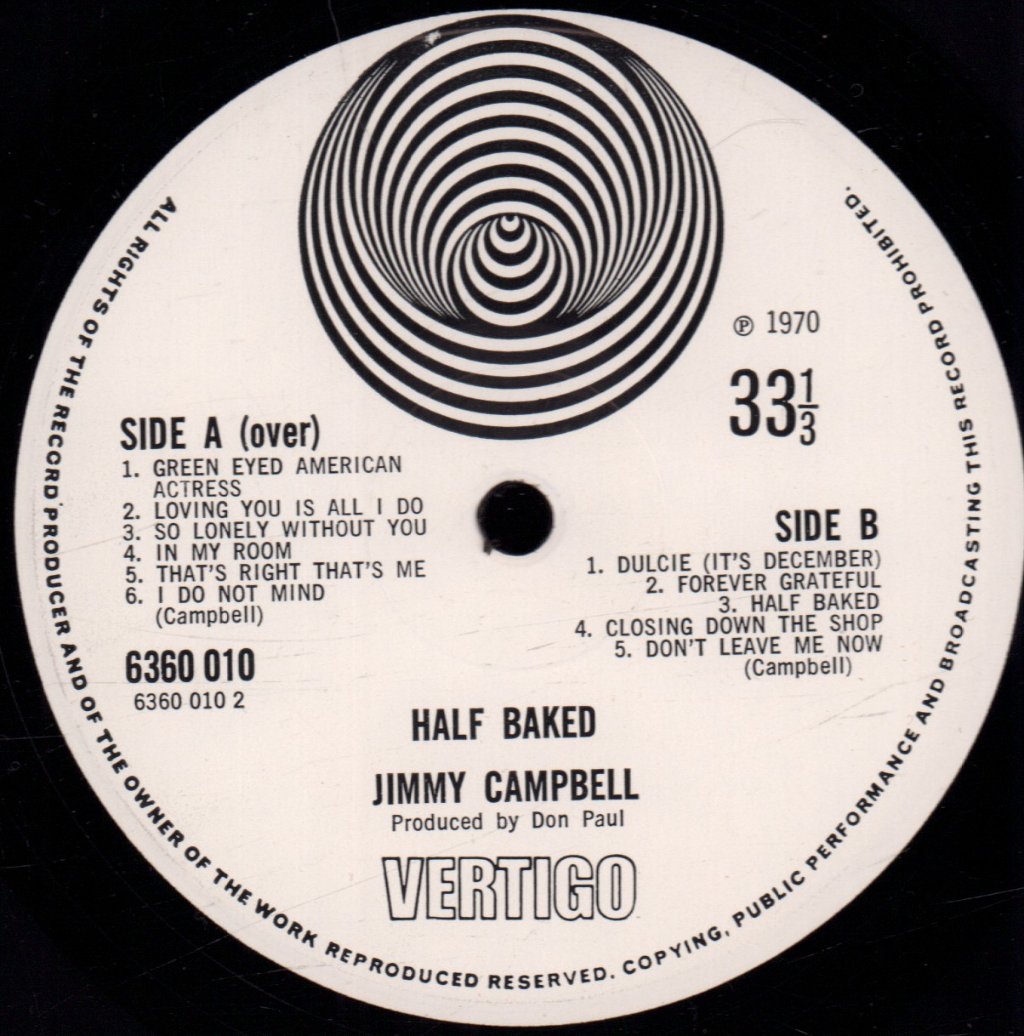 Jimmy Campbell - Half Baked - Lp