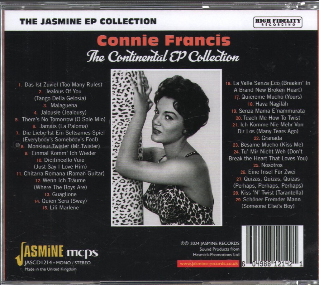 Connie Francis - Continental EP Collection - Cd