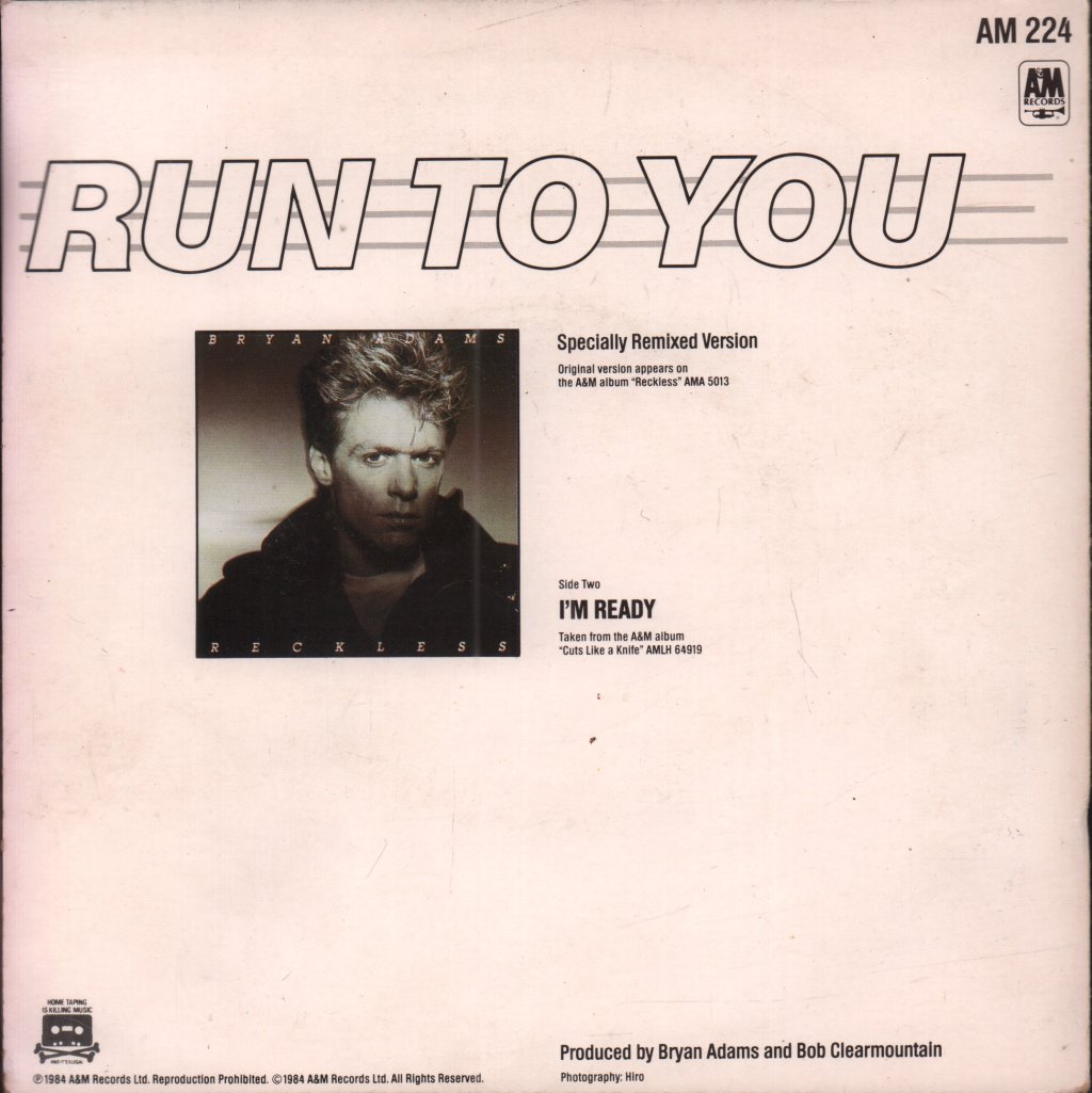 Bryan Adams - Run To You - 7 Inch