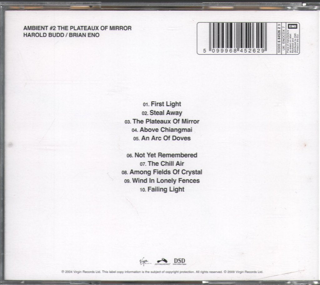 Brian Eno - Ambient 2 The Plateaux Of Mirror - Cd