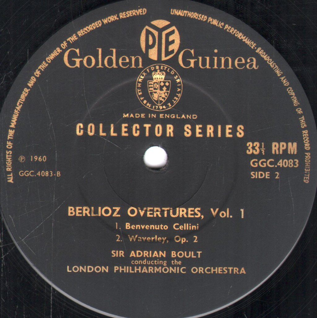 Sir Adrian Boult / London Philharmonic Orchestra - Berlioz Overtures, Vol. 1 - Lp