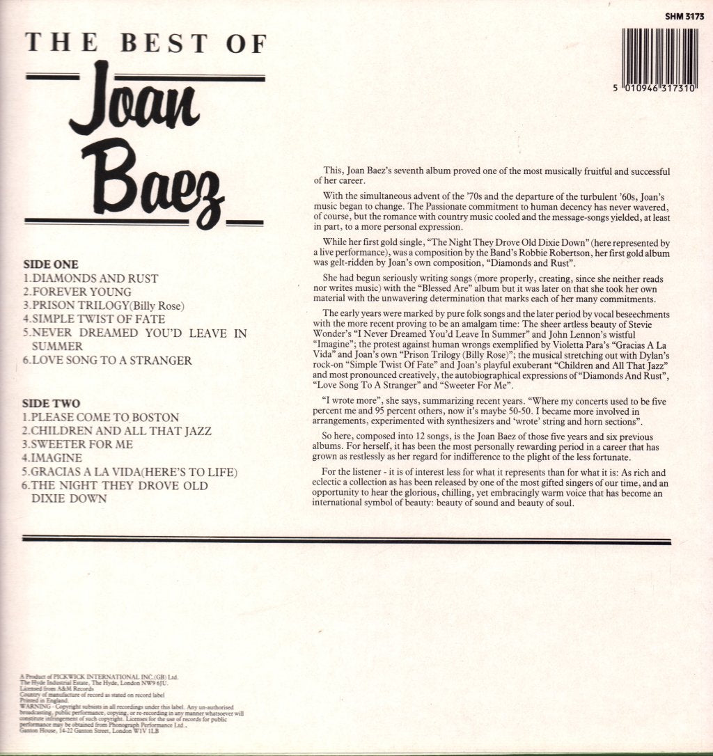 Joan Baez - Best Of Joan Baez - Lp