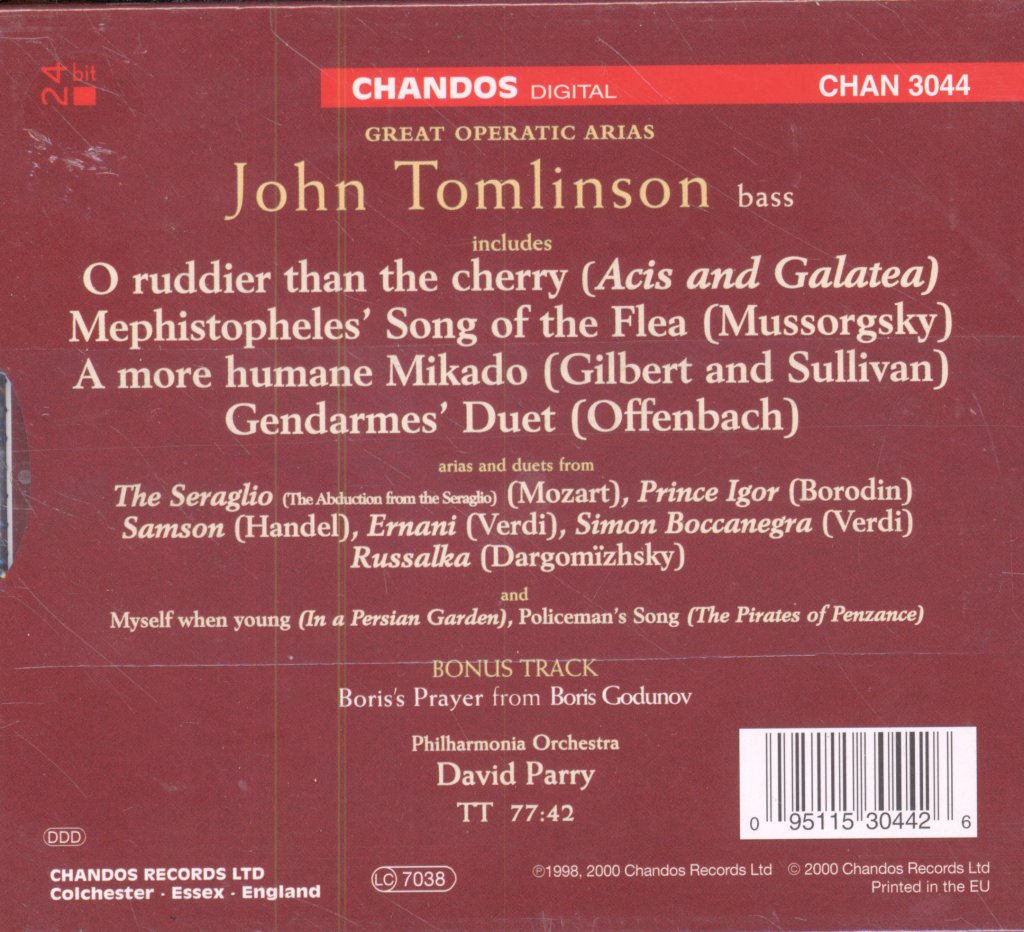 John Tomlinson - Great Operatic Arias - Cd Set