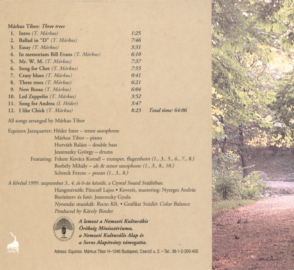 Markus Tibor And The Equinox Jazzquartet - Three Trees - Cd