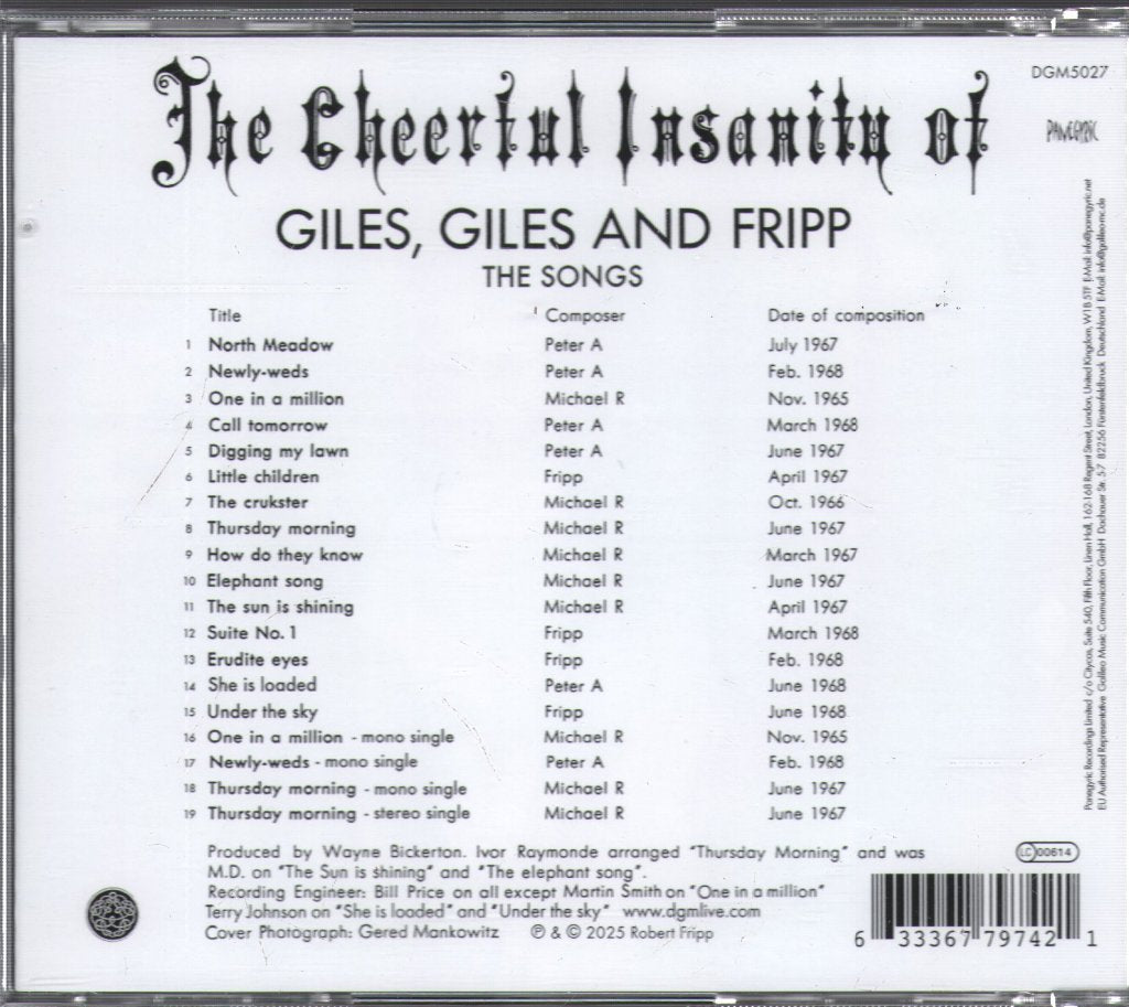 Giles Giles And Fripp - Cheerful Insanity of ... - Cd